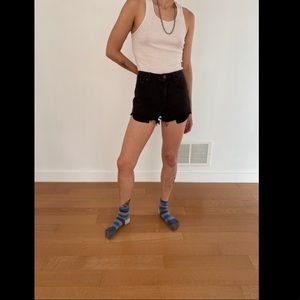 Talula Black Denim Shorts